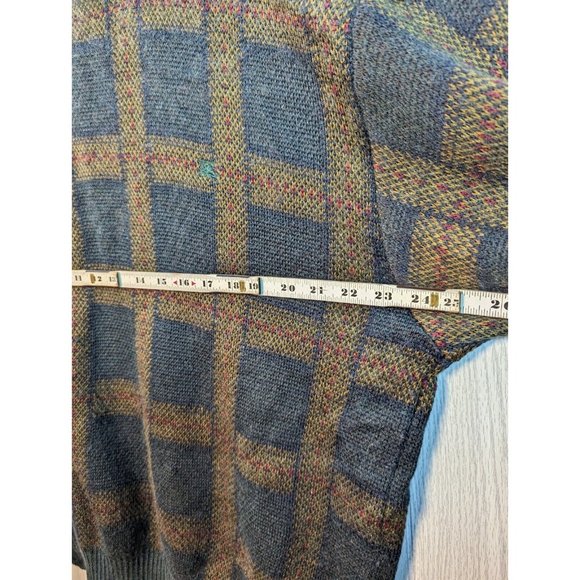 AUTHENTIC BURBERRY LONDON PULLOVER Green Plaid SWEATER SZ 8 Crew Neck Long Sleev - Picture 5 of 7